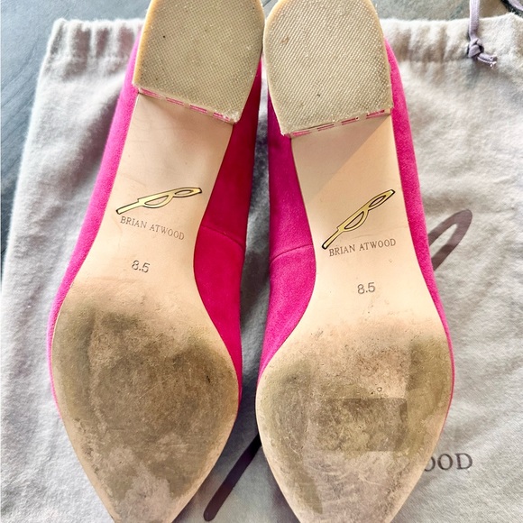 Brian Atwood Block Heel Suede Pump size 8.5 W - Picture 5 of 9